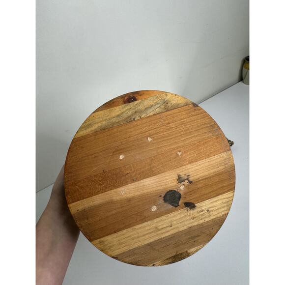 Stunning Vintage Handcrafted Turned Segmented Inlaid Wood Decorative Vase Bowl - Picture 6 of 9